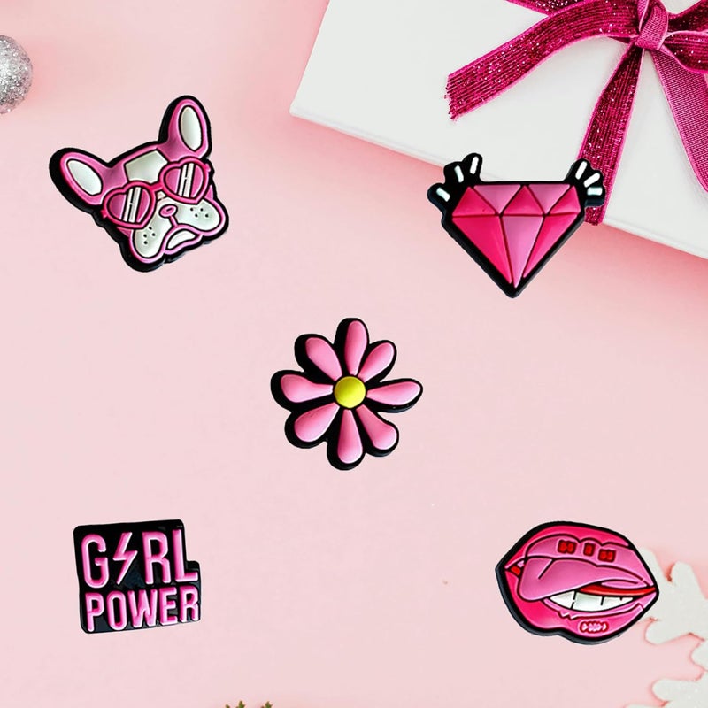 BULKITEM 25 Pcs Gamer, Summer, Nurse, Pink, Hunting, Black,USA american flag crocs,Shoe Charms, Cute Shoe Accessories Gifts Charms for Teens Kids Adults - Image 3